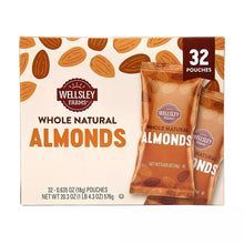 Whole natural almonds multipack box with 32 pouches, Wellsley Farms branded