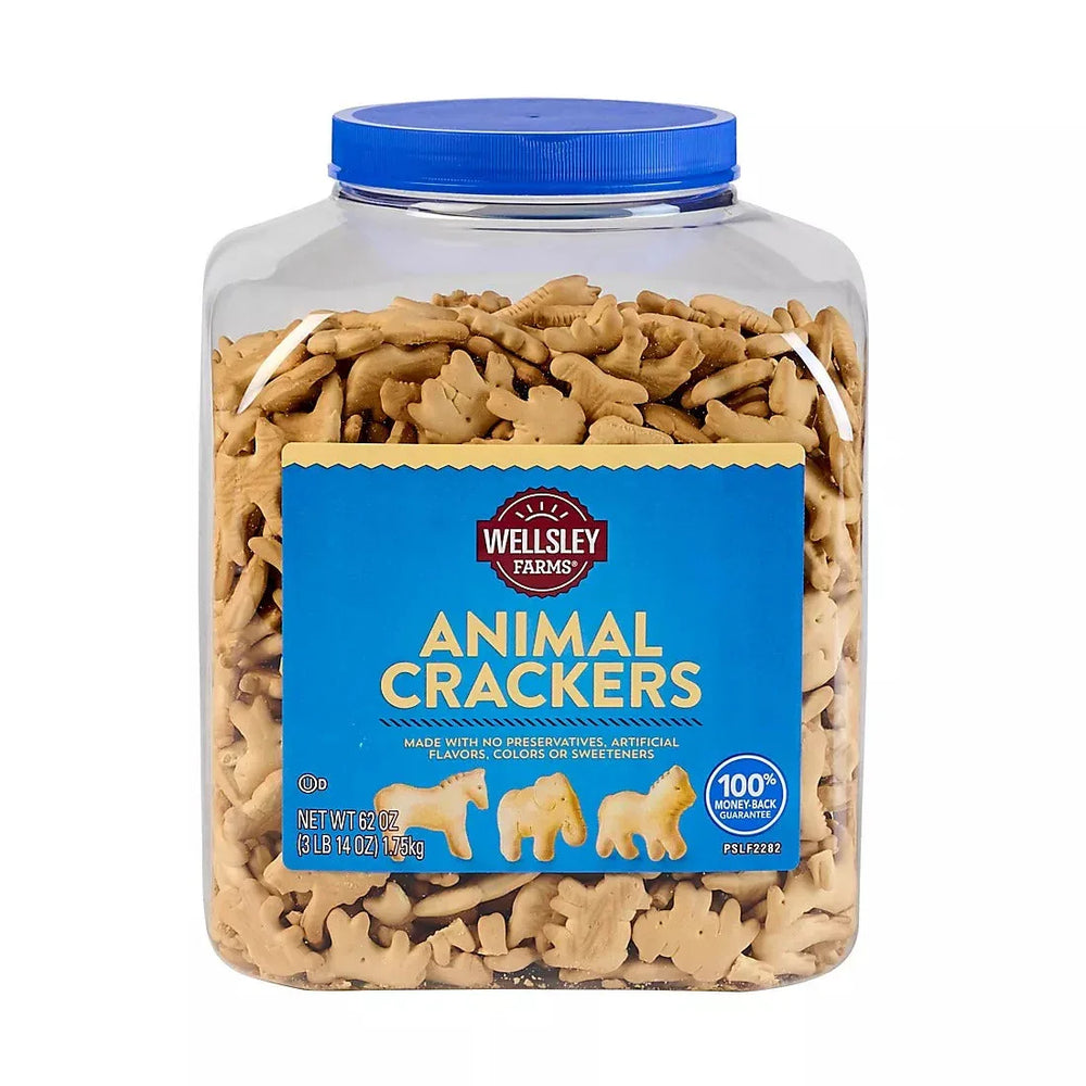 Wellsley Farms Animal Crackers, Bulk Resealable Canister, 62 oz. - USA MEGA SHOP