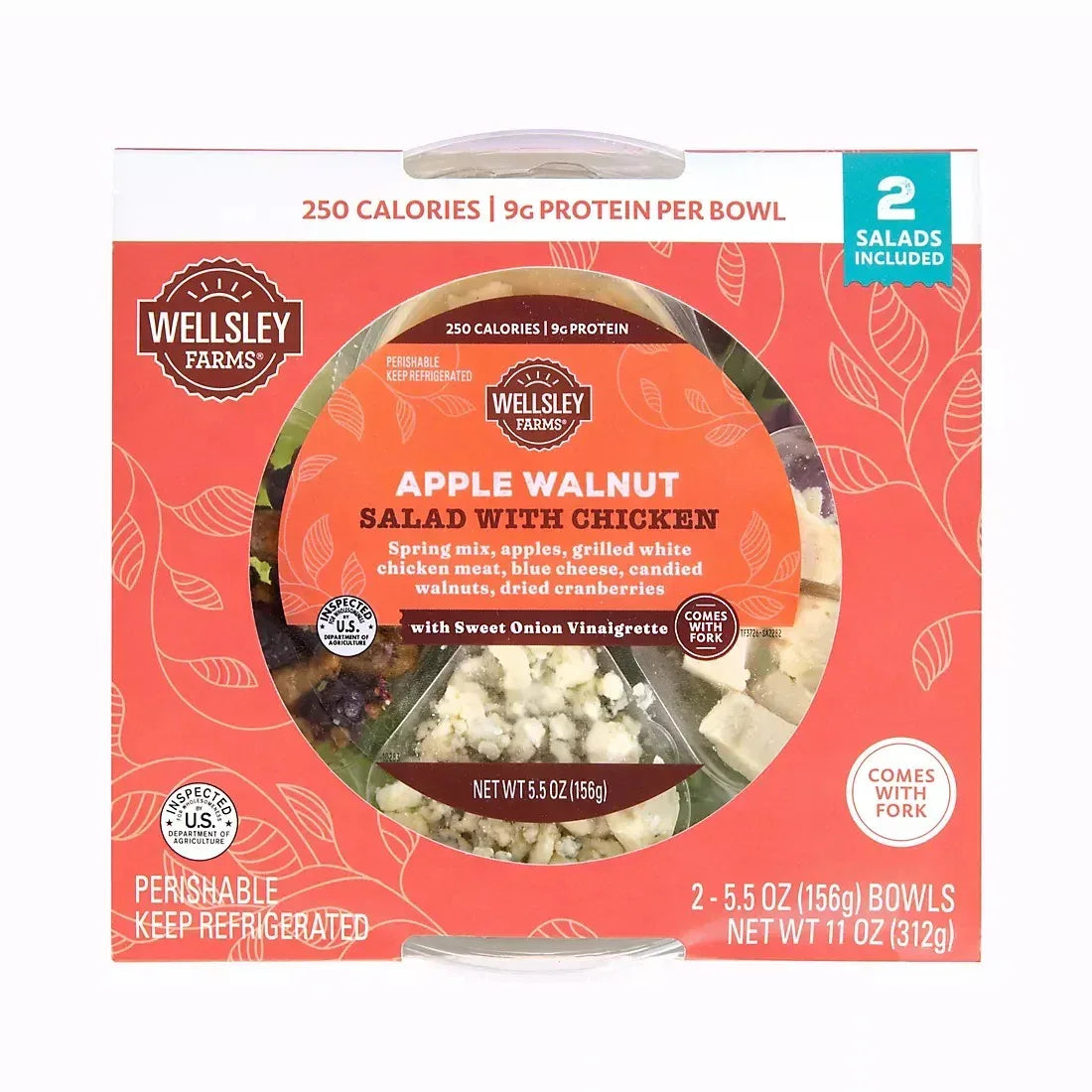Wellsley Farms Apple Walnut Salad Bowl, 2 pk./5.5 oz.