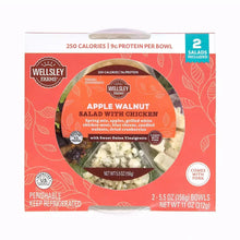 Apple walnut salad bowl, 2-pack meal kit in red box with Wellsley Farms branding