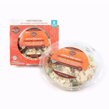 Apple walnut salad bowl set, plastic bowl with red label and matching box