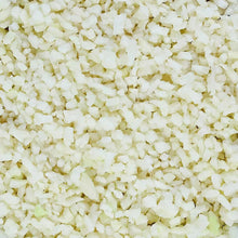 Frozen riced cauliflower crumbles, white with pale green bits
