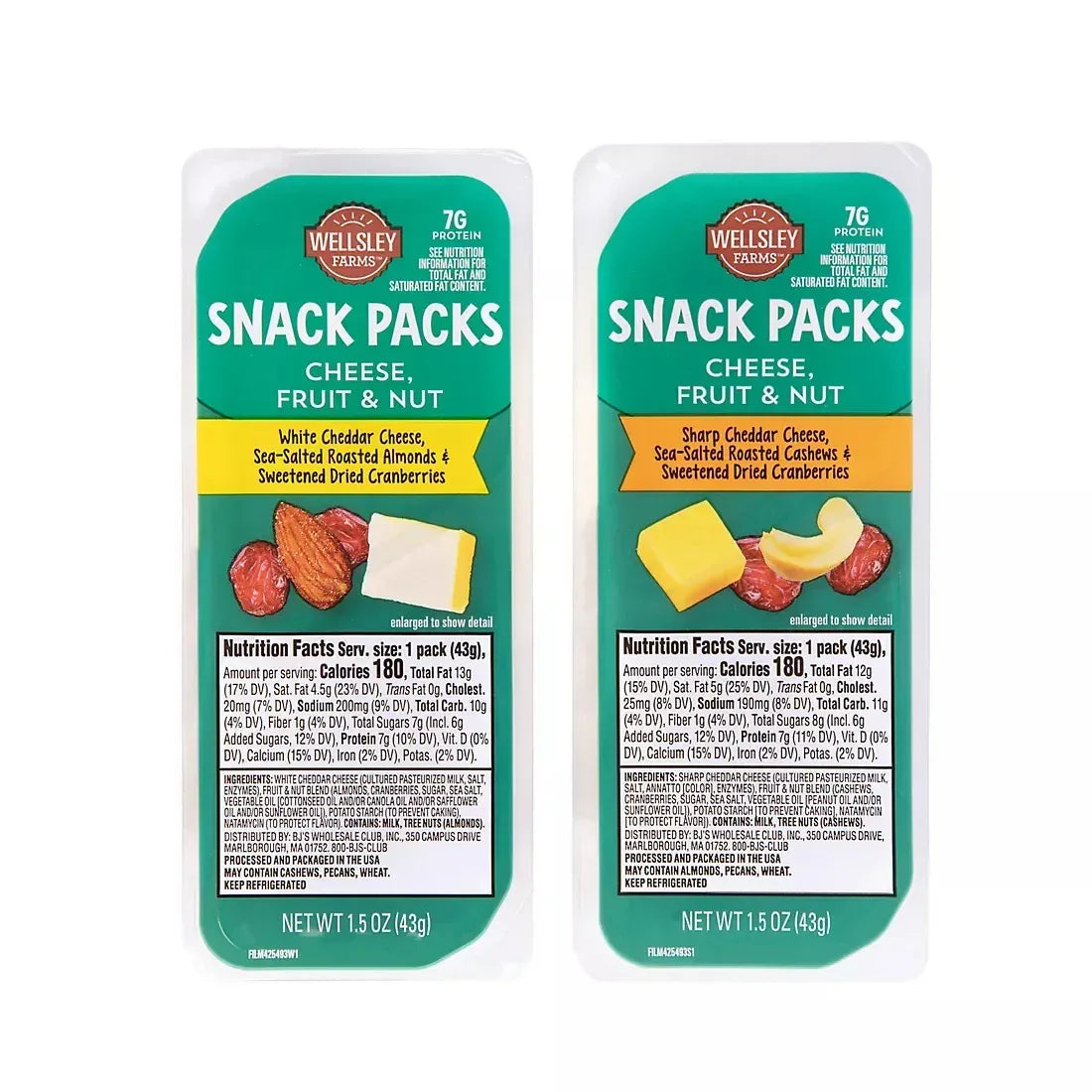Wellsley Farms Cheese Fruit & Nut Snack Packs, 12 pk.