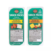 Wellsley Farms cheese, fruit & nut snack packs, two sealed portions