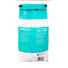 Wellsley Farms Donut Shop ground coffee bag back panel with brewing directions