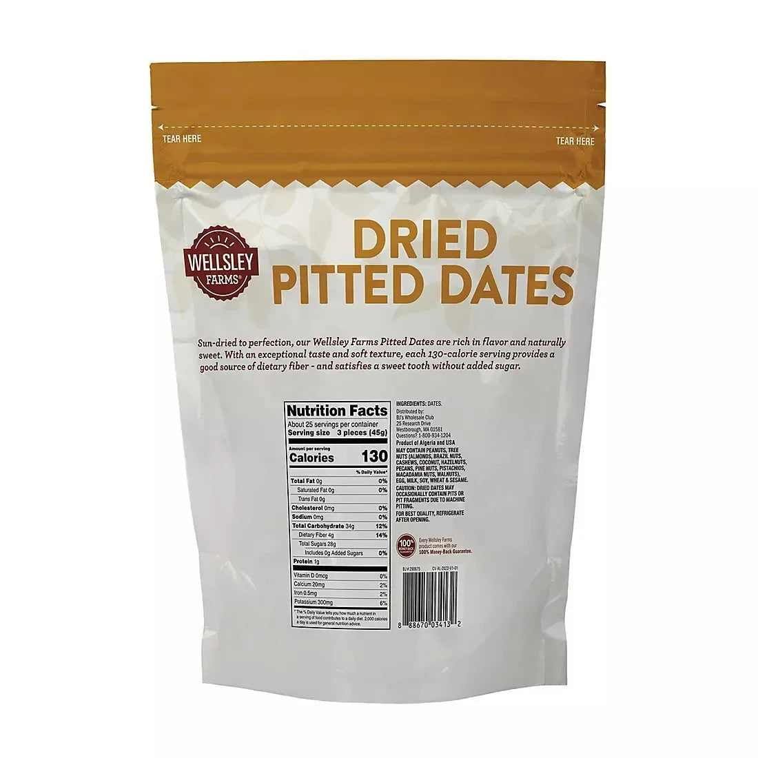 Wellsley Farms Dried Pitted Dates, 2.5 lbs.