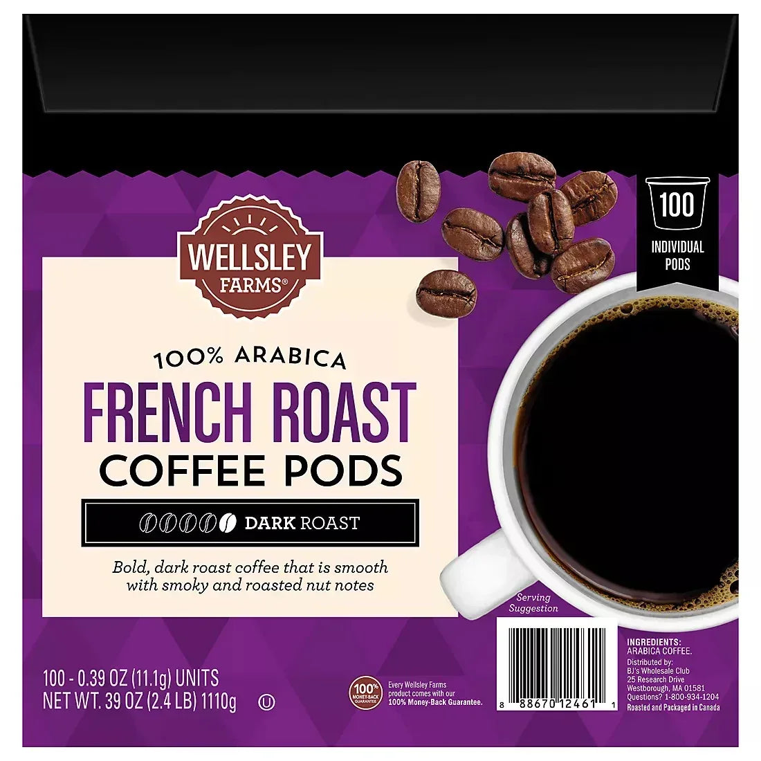 Wellsley Farms French Roast Coffee Pods, 100 ct.
