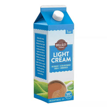 Wellsley Farms Light Cream carton, 1 quart, side panel and cap