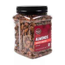 Whole almonds in plastic jar, oil-roasted and sea-salted, 40 oz