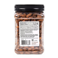 Almond jar back label with nutrition facts and ingredients, 40 oz