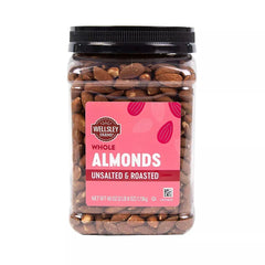Wellsley Farms Oil Roasted and Unsalted Almonds, 40 oz.