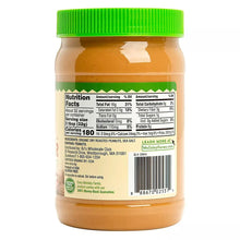 Wellsley Farms organic creamy peanut butter jar back with nutrition facts and barcode