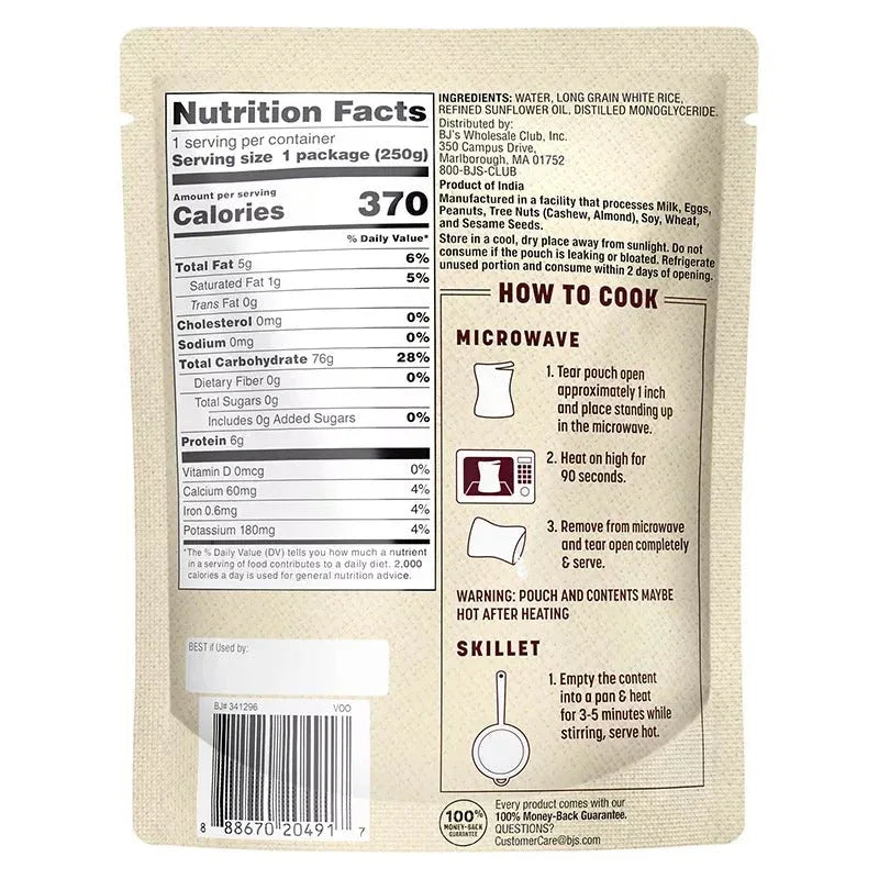 Wellsley Farms Organic Long Grain Brown Rice, Microwave Pouches, Ready In 90 Seconds, 6 pk./8.8 oz. - USA MEGA SHOP