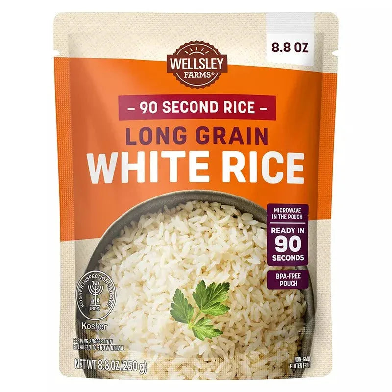 Wellsley Farms Organic Long Grain Brown Rice, Microwave Pouches, Ready In 90 Seconds, 6 pk./8.8 oz. - USA MEGA SHOP