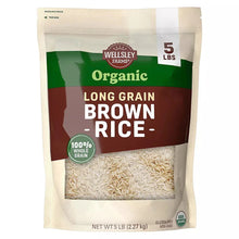 Organic long grain brown rice 5 lb pouch, whole grain, gluten-free, non-GMO