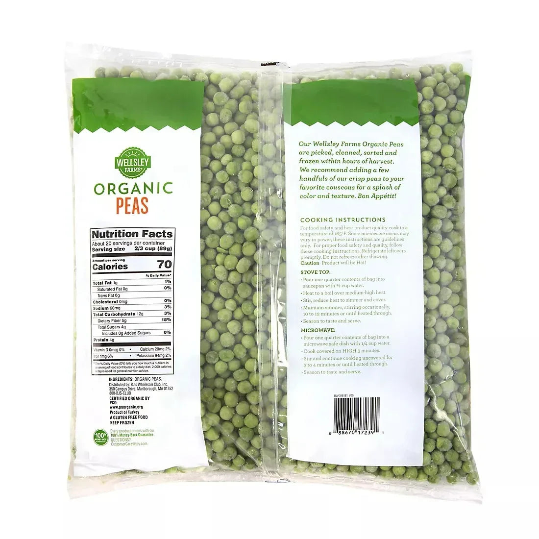 Wellsley Farms Organic Peas, 4 lbs.