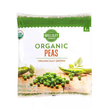 Wellsley Farms organic peas bag, 4 lb, green and white front label