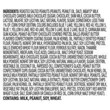 Trail mix pouch ingredients panel with dense ingredient list and text