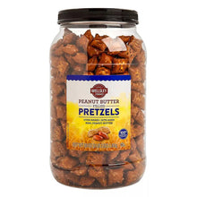 Peanut butter filled pretzels in jar with front label, Wellsley Farms, 50 oz