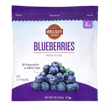 Frozen whole blueberries in resealable bag, 4 lb