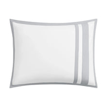 Euro sham pillow with white fabric and gray double stripe