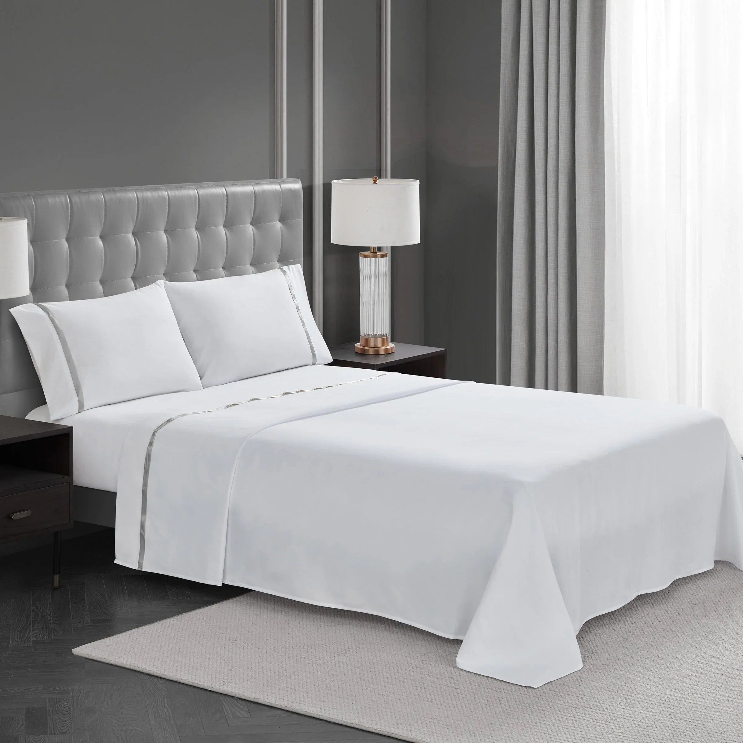 West Park Hotel Ribbon Hem 4-piece Sheet Set - USA MEGA SHOP