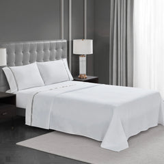 West Park Hotel Ribbon Hem 4-piece Sheet Set - USA MEGA SHOP