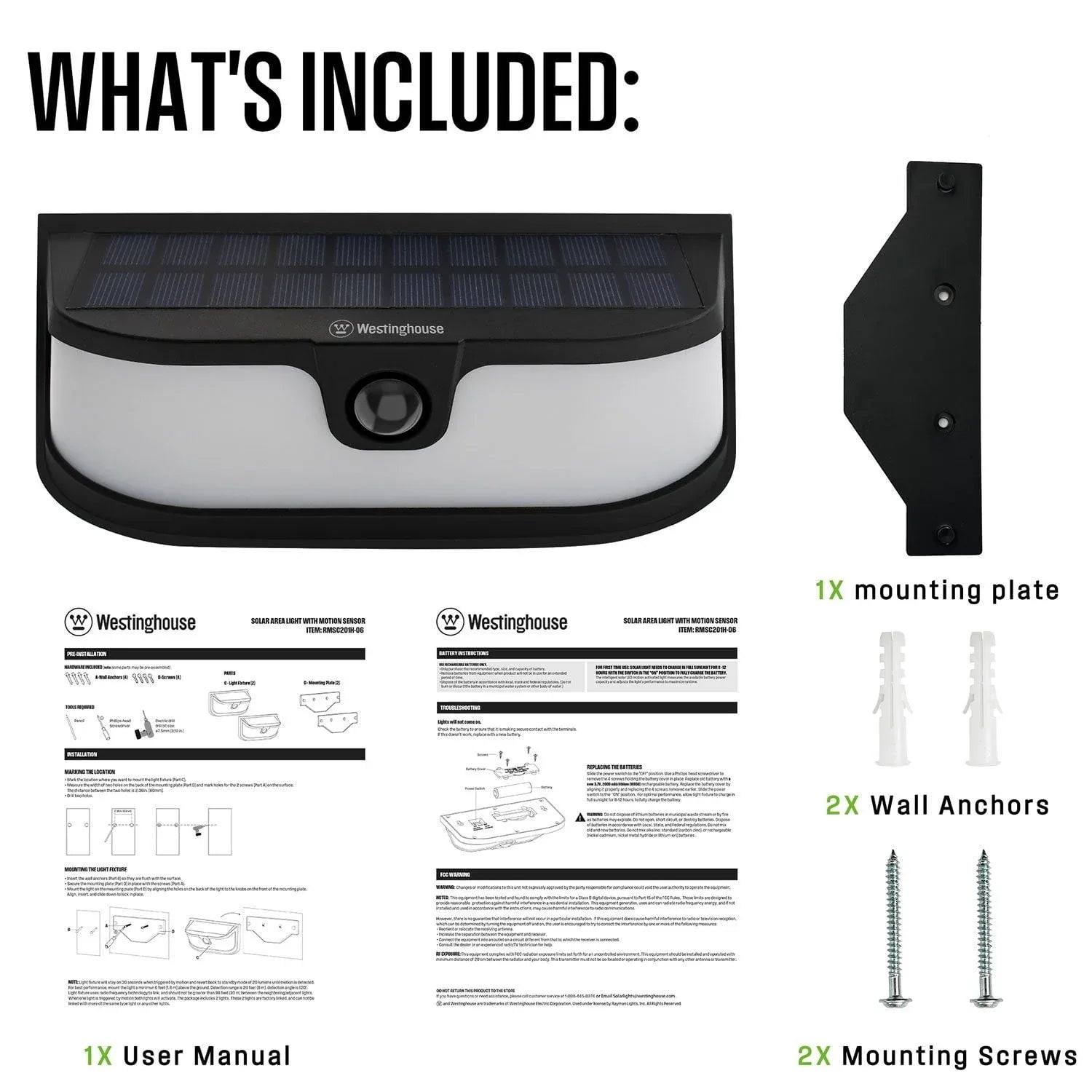 Westinghouse 1200 Lumen Solar LED Motion Activated Wall Lights