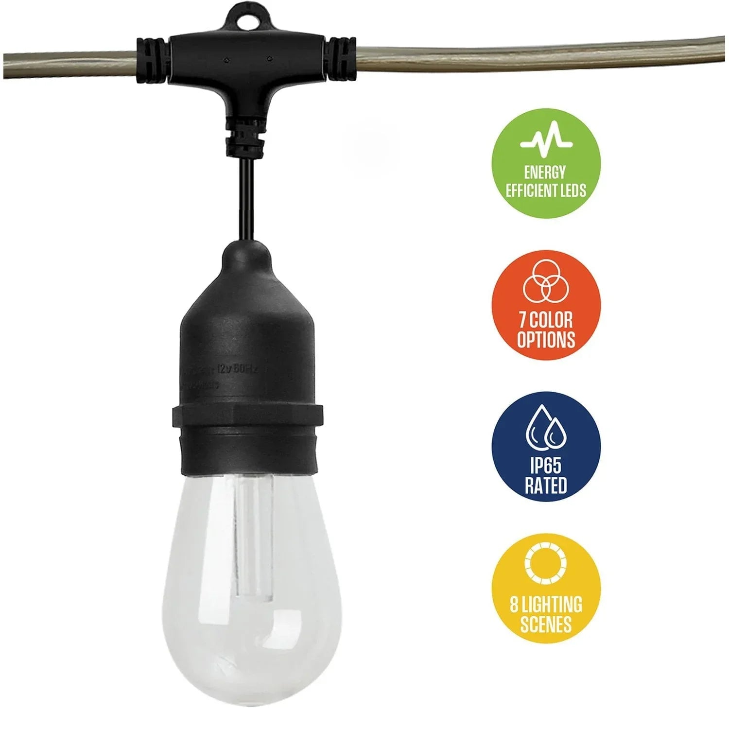 Westinghouse 48' Color Change LED String Light Set with Remote Control, 15 Bulbs