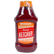 Whataburger Fancy Ketchup bottle, red squeeze bottle with orange cap and front label