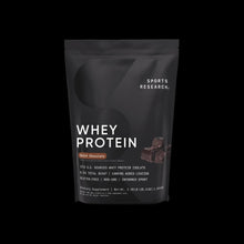 Sports Research whey protein isolate pouch, Dutch chocolate front label