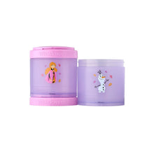 Disney snack container pair with purple containers and character prints, removable lids