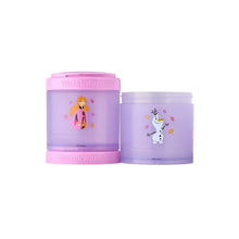 Pair of stackable snack containers with carry handles in light purple