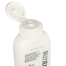 Facial cleanser bottle with open flip-top cap, visible dispensing nozzle opening