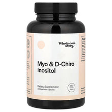 Myo & D-Chiro Inositol vegetarian capsules bottle, black cap, front label