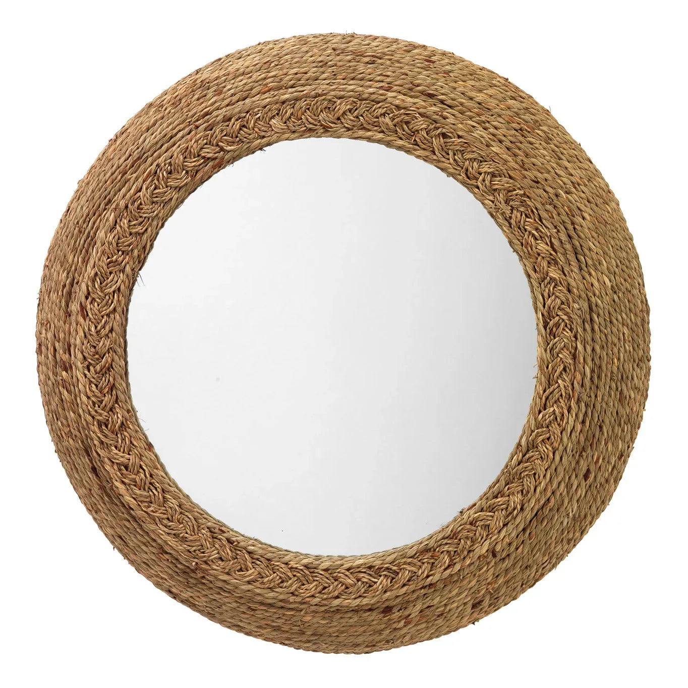 Wila Round Seagrass Wall Mirror - USA MEGA SHOP