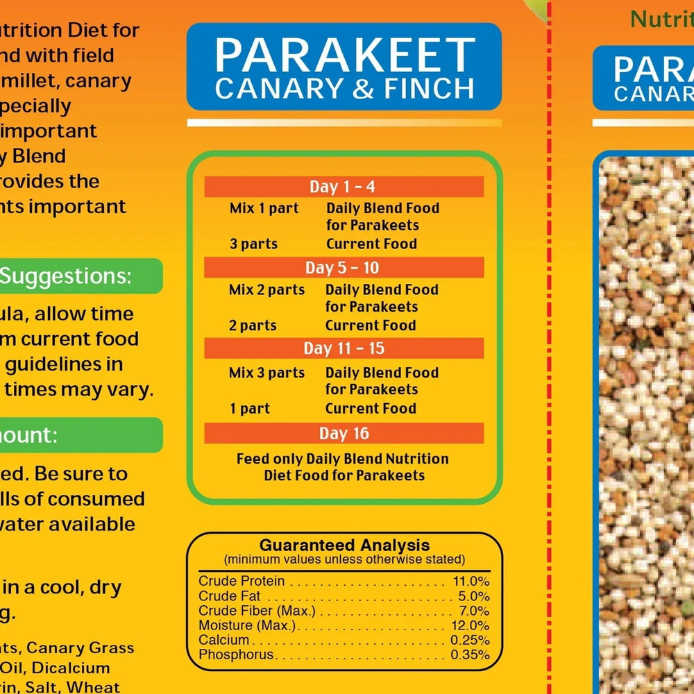 Wild Harvest Parakeet, Canary & Finch Daily Nutrition Blend, 5 lbs. - USA MEGA SHOP