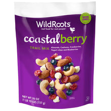 Coastal berry trail mix pouch with almonds, cashews, cranberries, and blueberries