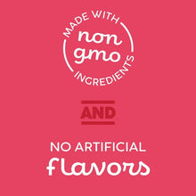 Non-GMO and no artificial flavors badge on trail mix packaging
