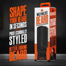 Ionic beard straightener styling brush retail box with black brush head illustration