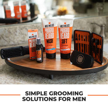 Beard grooming tray with Wild Willies Beard Butter tin and other products nearby
