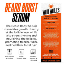 Beard boost serum cardboard box with orange and white design