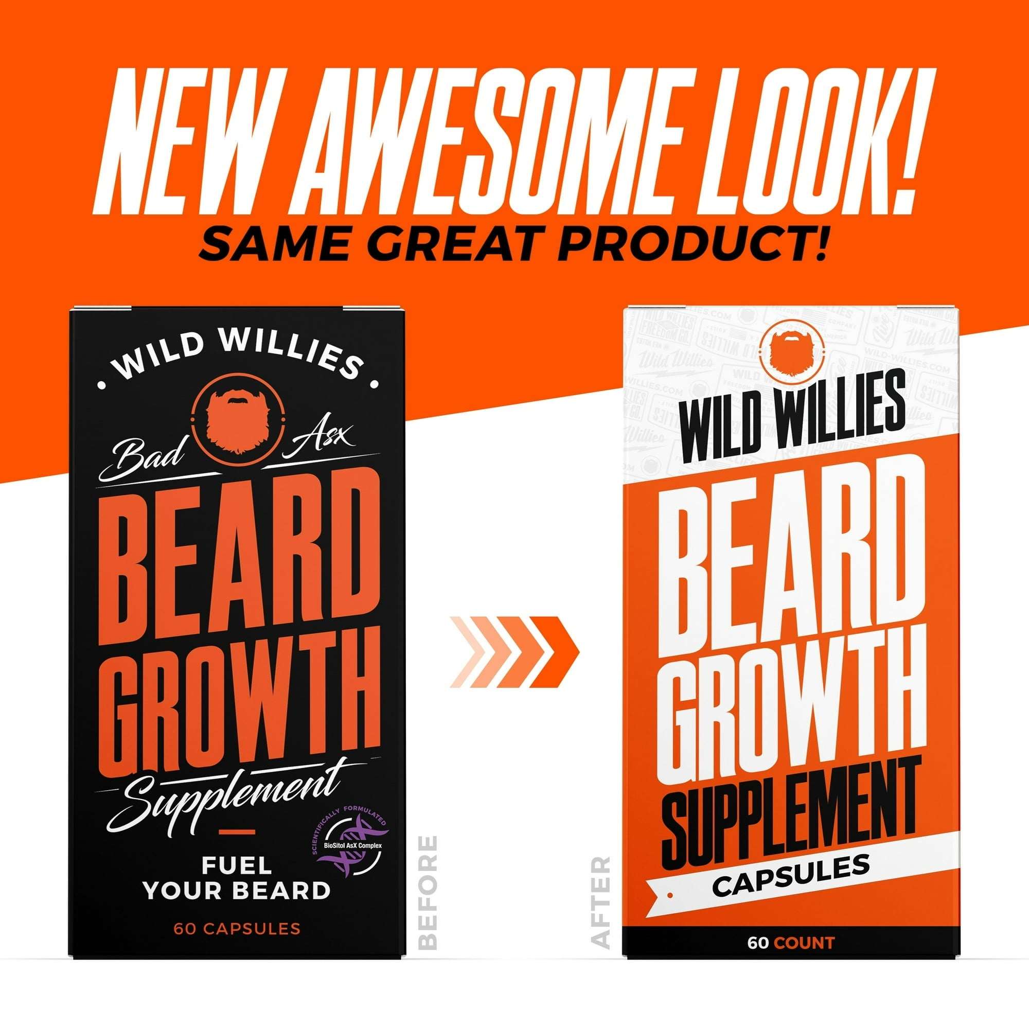 Wild Willies Beard Growth Supplement, 60 Capsules, Proprietary Blend, Men's Health