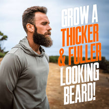 Bearded man with short beard wearing a gray hoodie, beard growth promotion