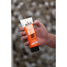 Wild Willies ProGro Beard Soft conditioner tube held up for a close view