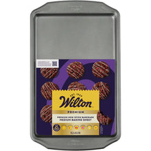 Rectangular nonstick cookie sheet, dark gray steel pan with side handles