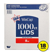 White drink-thru cup lids, 18 Series, 8 oz, 1000 ct package