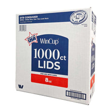 White 1000 ct cup lids package, 18 Series, 8 oz drink-thru tear-back