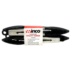Winco 9-Inch Non-Slip Locking Tongs, Stainless Steel, 4-count - USA MEGA SHOP