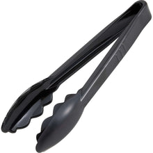 Black 9 in plastic tongs with scalloped gripping tips